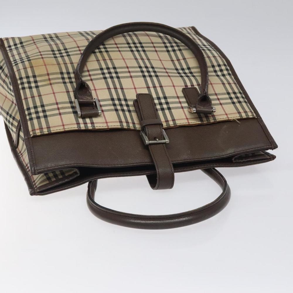 BURBERRY Nova Check Tote Bag Canvas Beige Silver Auth 118228 - Picture 6 of 16